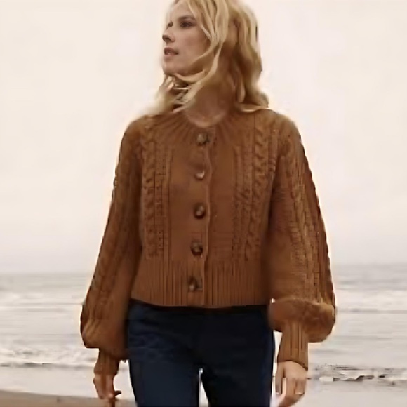 Doen Sweaters - Doen- Cardiff Cable Knit Cardigan Sweater